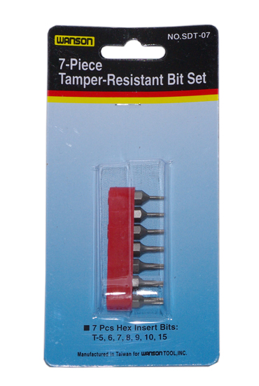 7PC Tamper-Resistant Bit Set